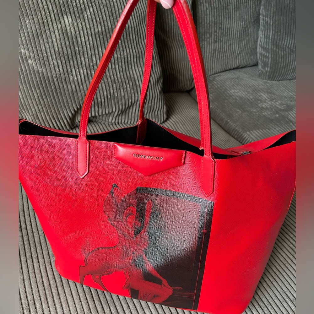 Givenchy Red Bambi Print Coated Canvas And Leathe… - image 1